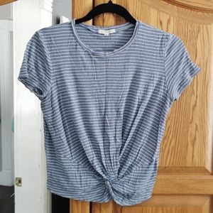 Striped blue crop top